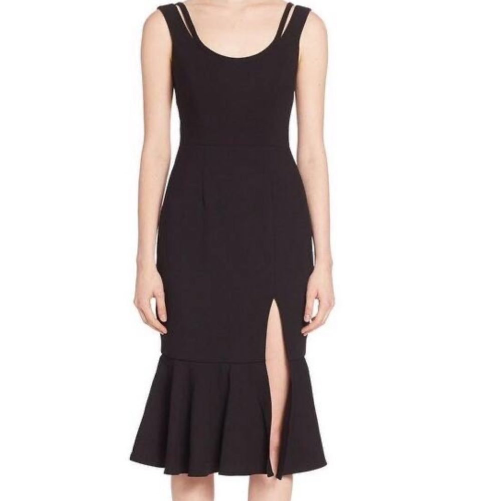 Black halo midi dress